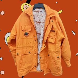 Vintage Orange Yellow Popeye the Sailor Man Cartoon Lined Jacket Rare Size -3-